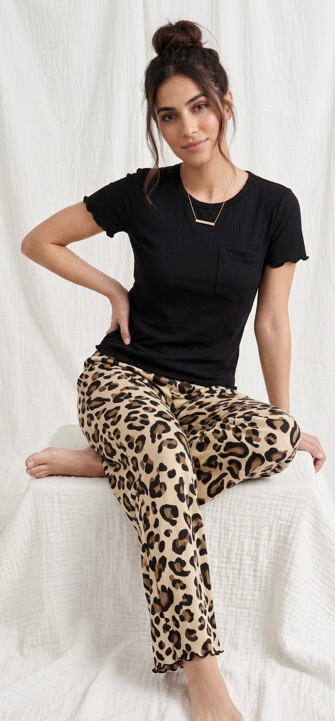 Midnight Leopard Pajama Set