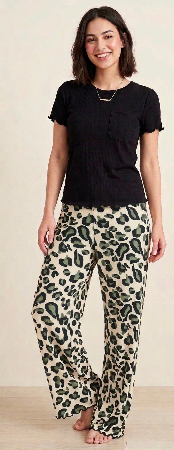 Olive Wild Pajama Set
